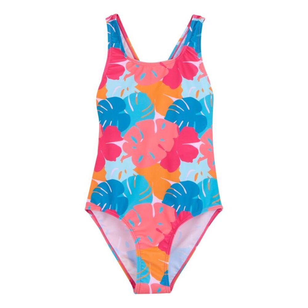 Regatta Girls Katrisse Tropical Leaves One Piece Bathing Suit / Multicolored